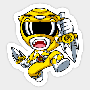 Yellow Ranger Sabertooth Tiger Sticker